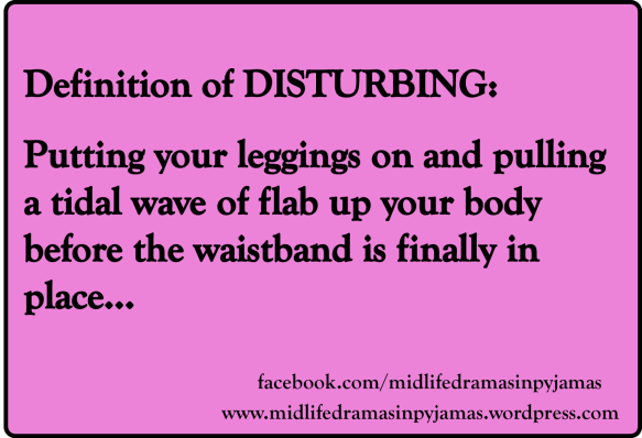 A funny MEME about the true definition of the word DISTURBING, from humour blogger Midlife Dramas in Pyjamas